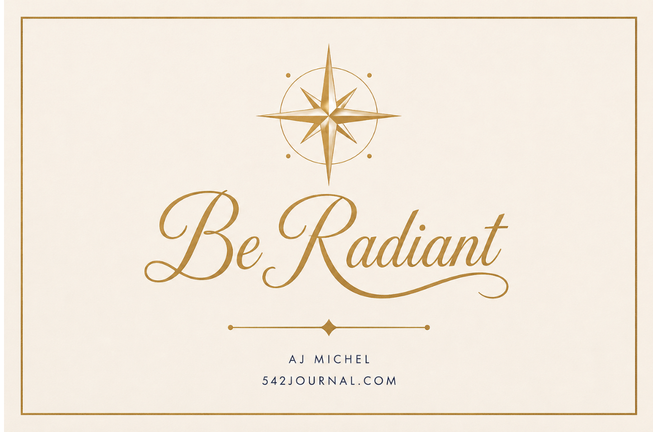Be Radiant by AJ Michel in gold with the Radiant Compass